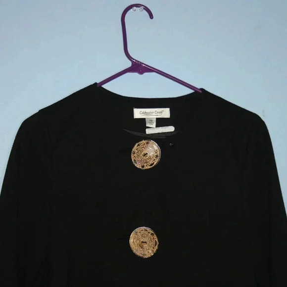 Coldwater Creek Black Blazer with Decorative Wood Buttons Petite Small - Picture 4 of 15